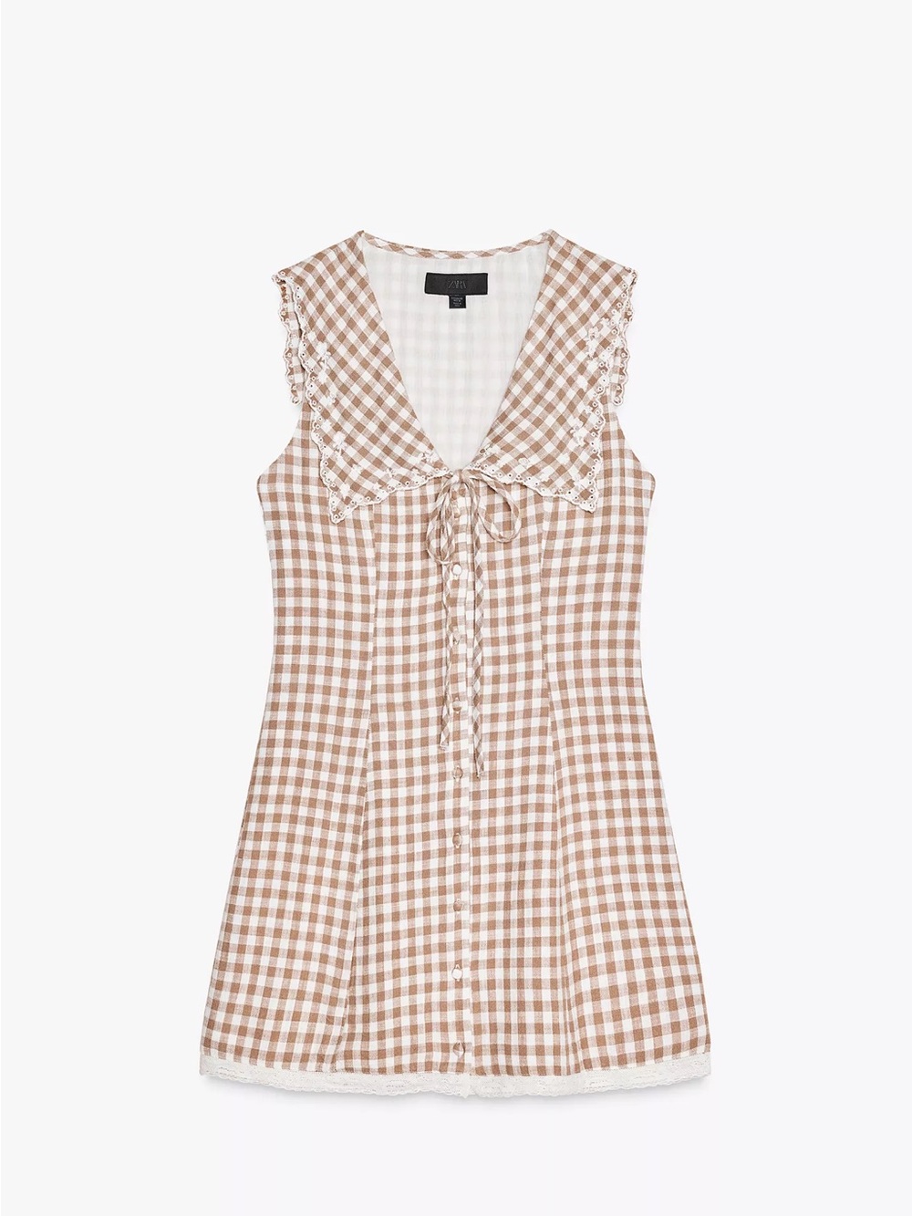 GINGHAM SHORT DRESS WITH PETER PAN COLLAR